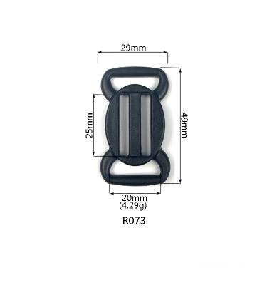 China Customized Printing Logo Connecting Backpack 25mm Webbing Strap Buckle Plastic Tri-Glide Buckles Adjuster Strap Slides Backpacks Plastic Strap Slides for sale