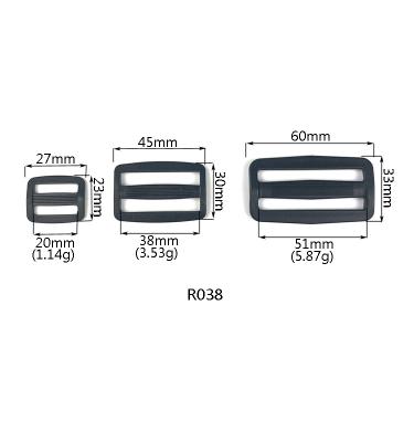 China Customized Printing Logo Backpack Tri-Glide Tri-Slide Slider Triglide Buckle Slide Repair Glide Plastic Buckles Accessories Part for sale