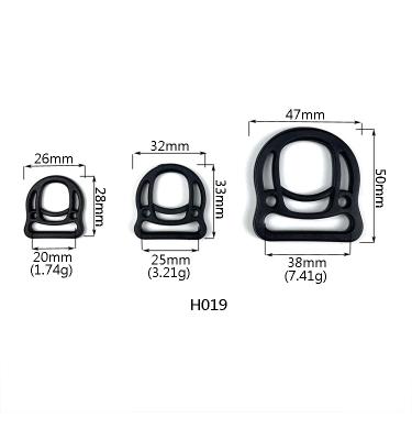 China Customized Printing Logo Plastic D Ring Webbing Strapping wholesale Plastic Adjustable D-ring Buckle Hot Sale Plastic D Ring for Backpack for sale