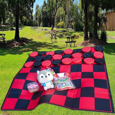 China Easy Carry Outdoor Folding Waterproof Beach Mat Picnic Blanket Plaid Camping Mat Checkers Cooling Custom Blanket for sale