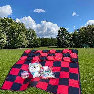 China Easy Carry Mobi Mat For Outdoor Picnic Free Blanket Beach Folding Sand Mat Checkers Camping Blanket for sale