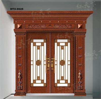 China Latest Style Easily Assembled Designs Zinc Alloy Doors With Spliced ​​Glass HTX-9025 for sale