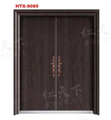 China Easily Assembled Modern Sleek Front Entry Doors of Latest HTX-9085 Core Track Designs for sale