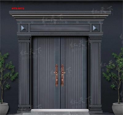 China HTX-9072 Base Track Design Easily Assembled Luxury Home Security Front Entry Doors for sale