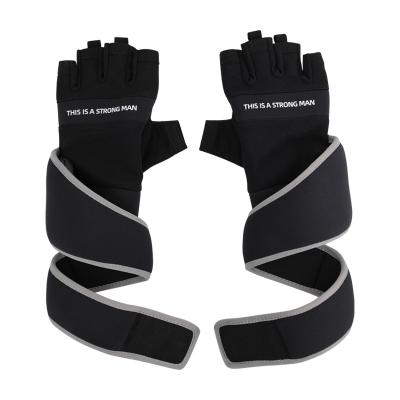 China Gym Sprot Fitness Fitness Equipment Men Lengthen Wristband Elasticity Breathable Riding Gloves for sale