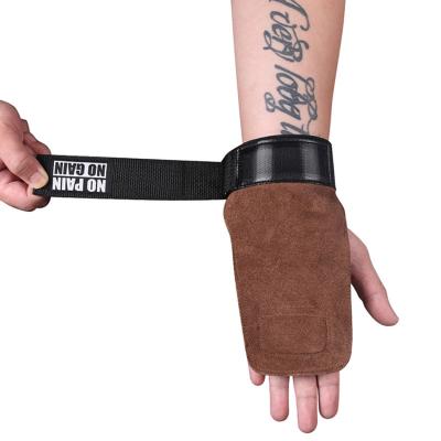 China Strength Fitness Weightlifting Leather Wrist Support Palm Protection Gymnastic Training Hand Grips for sale