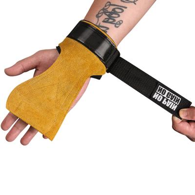 China Resistance Weightlifting Anti-Slip Exercise Gymnastics Hand Wear-Resisting Leather Grips for sale