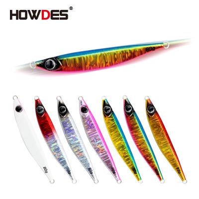 China OEM 80g 113mm HOWDES Laser Jig Slow Fast Durable UV Lead Flash Fishing Lures Japanese Good Hook Metal Jig for sale