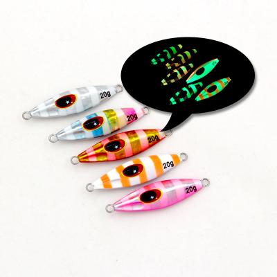 China New Design 20g 30g Dropping Metal Realistic UV Bright Fast Vertical Saltwater Jig HOWDES Artificial Hard Bait Jig for sale