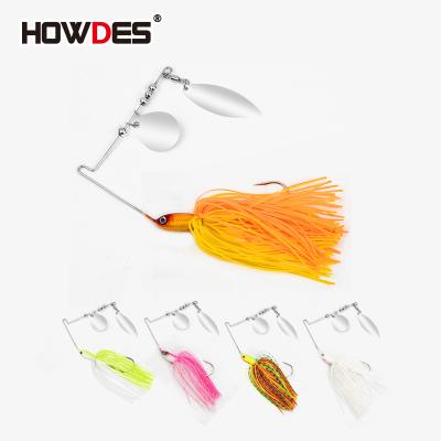 China New Vivid Action HOWDES Blades Bell Shape Metal Swimming Spinnerbait Custom Fishing Bass Fishing Spinner Freshwater Groundbaits for sale