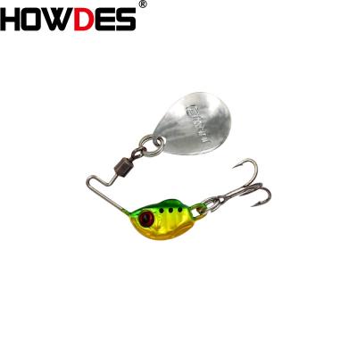 China Wholesale Vivid Fish Swimming Action HOWDES Luminous Spinnerbait Lead Sinking Mini 5 Color Luminous Coating Metal Jig Bait Spinner for sale