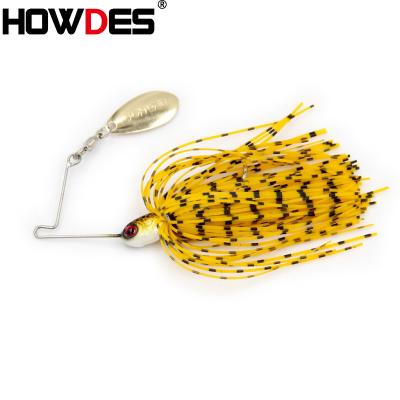 China HOWDES Double Action Vivid Fish Metal Swimming Spinner 3.5g 5g New Color Wholesale Mini Jig Fishing Lure Gold Spinnerbait for sale