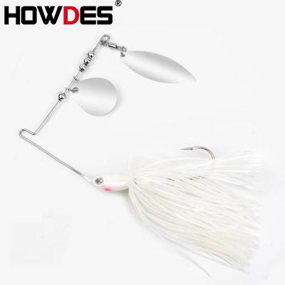 China Hot Selling Action HOWDES 2023 7g 10.5g Various Colors Willow Swimming Spinnerbaits Vivid Double Fishes Building Fishing Lure for sale