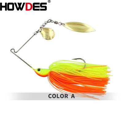 China Custom Action HOWDES 5g 10g Blades Bell Shape Metal Swimming Spinnerbait Vivid Fish Fishing Freshwater Bass Buzzbait With High Carbon Barbed Hook for sale