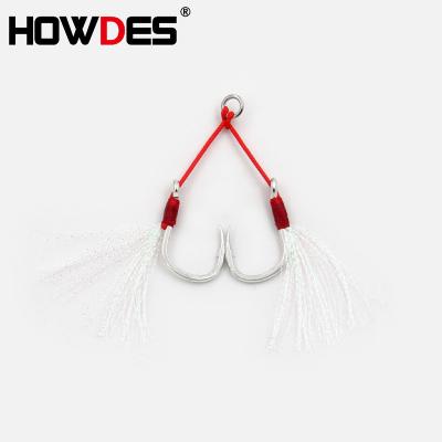 China HOWDES 1/0-6/0 Fishing Activity Outdoor Accessories Build Hand Made High Carbon UV Hook Lure Assit Glow Aid Hook for sale