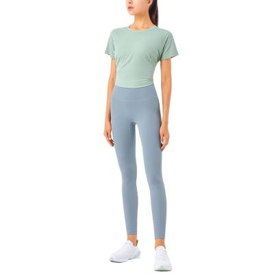 China Breathable Wholesale Cheap Yoga Clothes Comfortable And Durable Sports Short Sleeve for sale