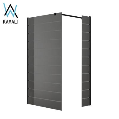 China Factory Price High Quality 2019 New Design Frameless Customized Matt Black Aluminum Frameless Glass Shower Panel, Glass Shower Screen for sale