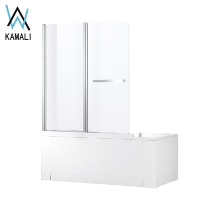 China Foshan Kamali Best Price Customizable Frameless Tempered Glass Shower Door, Frameless Glass Tub Shower Screen for sale