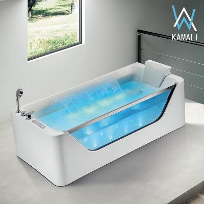 China Kamali M1777-D japanese square acrylic cupc massage whirlpool cheap clear glass tub free prices acrylic soaking freestanding spa tub for sale