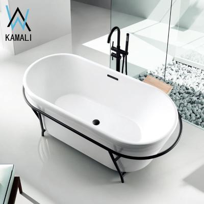 China Kamali SP1891A small free standing tub small round jetted solid surface cupc one person hot japanese iron bathtub for sale