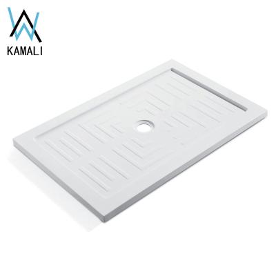 China Kamali Germany CORAIN Stone Shower Base Stainless Steel Cast Marble Deep Shower Pan Cupc Acrylic Custom Culture Shower Tray for sale