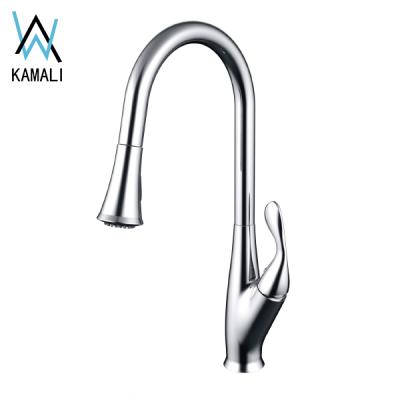 China Other kamali ware cupc chrome sanitary high quality commercial flexible faucets zinc single handle pull down kitchen faucet for sale