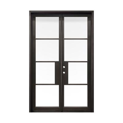 China Heat Insulation Black Frame Exterior French Door With Mortise Lock for sale