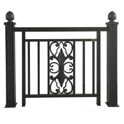 China Easily Assembled To Reinforce Decorative Cheap Black Cast Aluminum Fence Fixable Exterior Heat Treated Iron Anti Rust for sale