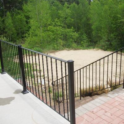 China Easily assembled sabalcony metal porch railings pipe safety wrought iron metal wire railings and railings for sale