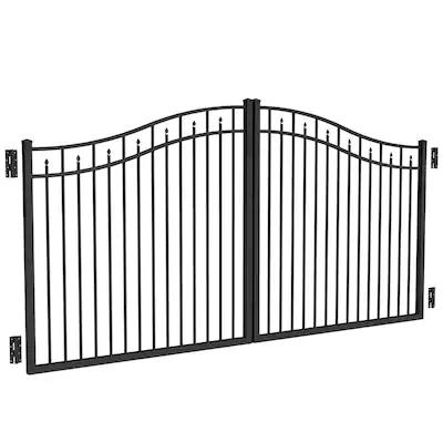 China Hom Garden Main Entry Gate Wrought Iron Base Track Easily Compiled Design Galvanized Steel Swing Galvanized Steel Gate for sale