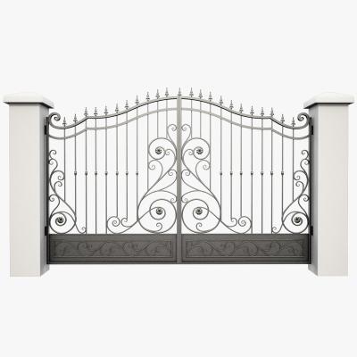 China Easily Assembled Black Ornamental Residential And Commercial Wrought Iron Metal Garden Fence for sale