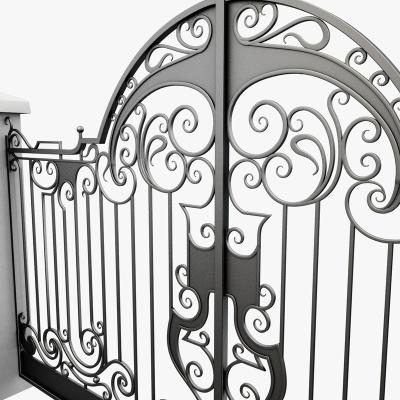 China Traditional Iron Gate Wrought Design Galvanized Steel Swing Galvanized Steel Gate for sale