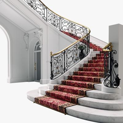 China Easily Compiled Popular Design Galvanized Steel Stair Railing With Customized Color for sale