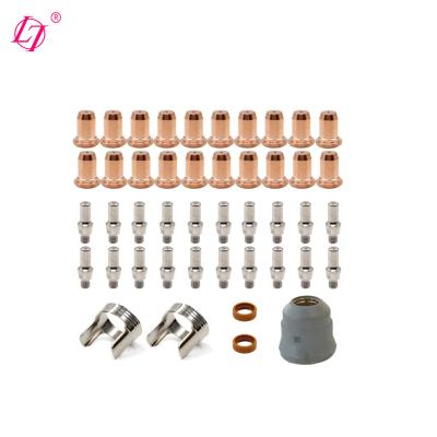 China Durable 45pcs IPT-60 PT-60 IPT-40 PT40 Plasma Cutting Torch Tip Electrode Shield Cap Standoff for sale