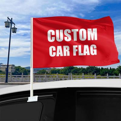 China Cheap Car Flag Fast Delivery Country Health Care Institutes Polyester Printing Custom Empty Car Flagpole Car Window Flag for sale