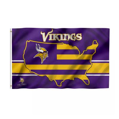 China Health Care Institute High Quality And Cheap 3x5 Ft NFL Flags Minnesota Vikings Custom 100% Polyester Used In Super Bowl Minnesota Vikings Custom Flag for sale