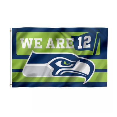 China Health Care Institutes NFL Seattle Seahawks Flags Promotion Custom 100% Polyester Goods Used In Super Bowl Seattle Seahawks Custom Flags for sale