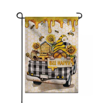 China Health care institutes hot sale sublimation polyester custom dwarf bee decoration garden flag for sale