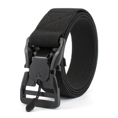 China Belt 8603 Military Men's Tactical Webbing Belt, Quick Release Magnet Buckle Elastic Belts for sale