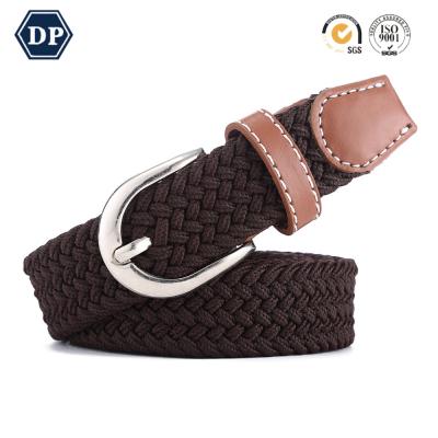 China Hot sale top-end alloy leather material buckle woven belt for men hot sale fashion woven belt alloy material buckle woven belt 2501 new for men for sale