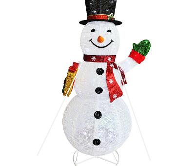 China Inflatable Christamas Decoration 5ft 1.8m LED Light Foldable For Outdoor IP Waterproof Indoor Party Garden Yard Christmas Decor Giant Figure Snowman for sale