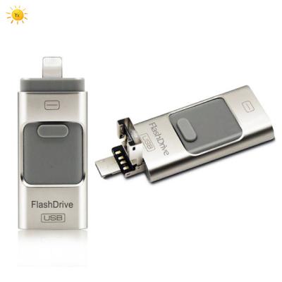 China Factory wholesale metal 3 in 1 usb 3.0 wireless usb reader 32/64/128gb otg OEM logo for IOS/Android for sale