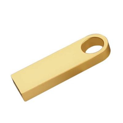 China Waterproof Gold Mini Metal USB Pendrive 1GB 2GB 4GB 16GB 32GB 64GB 128GB Gold Thin Metal USB As Stylish Cooperate Gift for sale