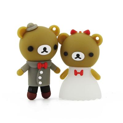 China Multi Fuction Wedding Gift Bear Shape USB Memory Disk PVC Cartoon Bear Pen Drive 16gb 32gb Wedding Bear for sale