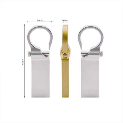 China Waterproof Key Chain 8GB USB Flash Drive 2.0 16GB 32GB Metal Ribbon Key Chain USB Flash Disk With Logo Print For Business Advertising for sale