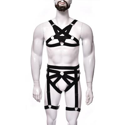 China Fat Wrestling Gay Body Shaper Bodywear Harness Five-pointed Smooth Star Singlet Sexy Custom Logo Men Adult Polyester Bodysuit For for sale