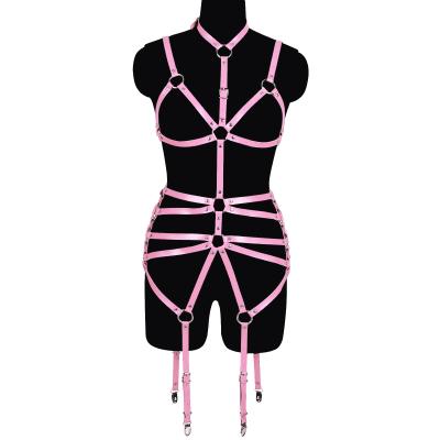 China Leather Fetish Slave Sex Toys For Chastity Belt Body Harness Female Leather Bondage for sale