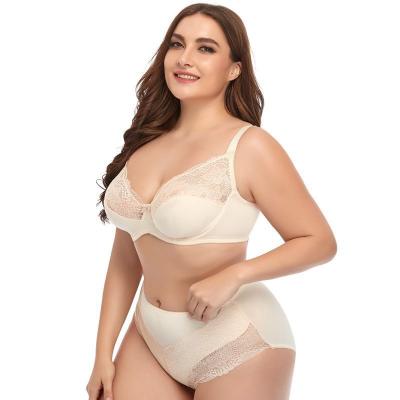 China Europe's most viable women's plus size underwear plus size bra for fat big bras and panties set for fat girls lace up plus size bras for fat women for sale