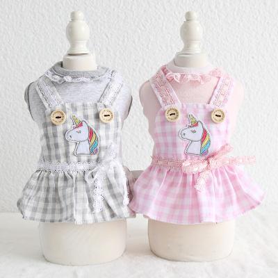 China New Spring&Summer Sustainable Pet Clothes Unicorn Doll Jumpsuits Straps Loverly Fake Dog Dress for sale