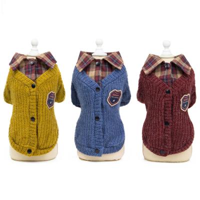 China Sustainable Fashion Pet Sweater Winter Knitted Faux Dog Two Piece Sweater for sale